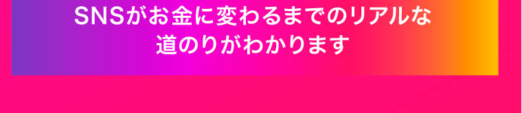 SNSがお金に変わるまでのリアルな道のりがわかります