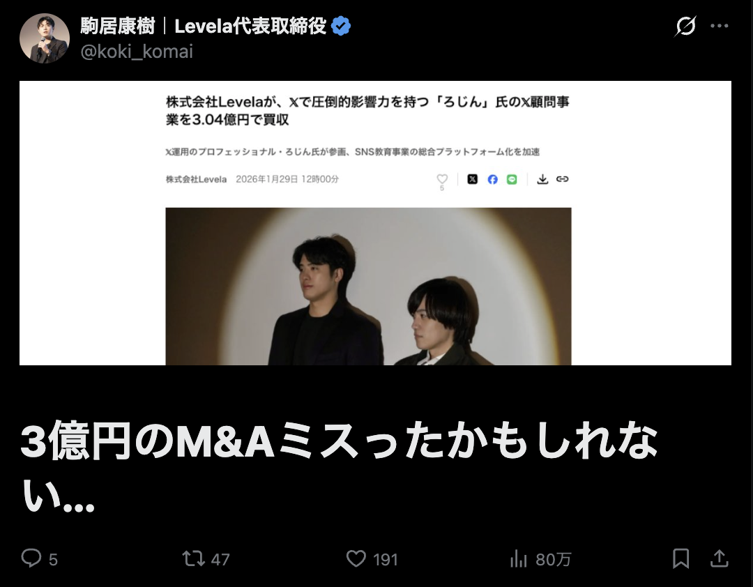 3億円のM&Aミスったかもしれない...